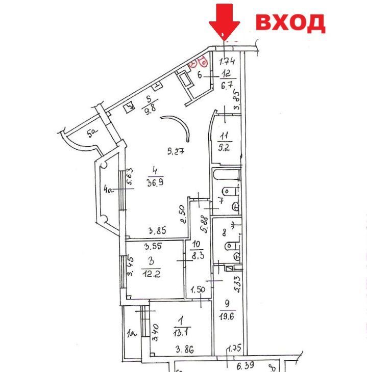 Сдам четырехкомнатную квартиру на Оболенский переулок, 9К8, метро Парк культуры, г. Москва