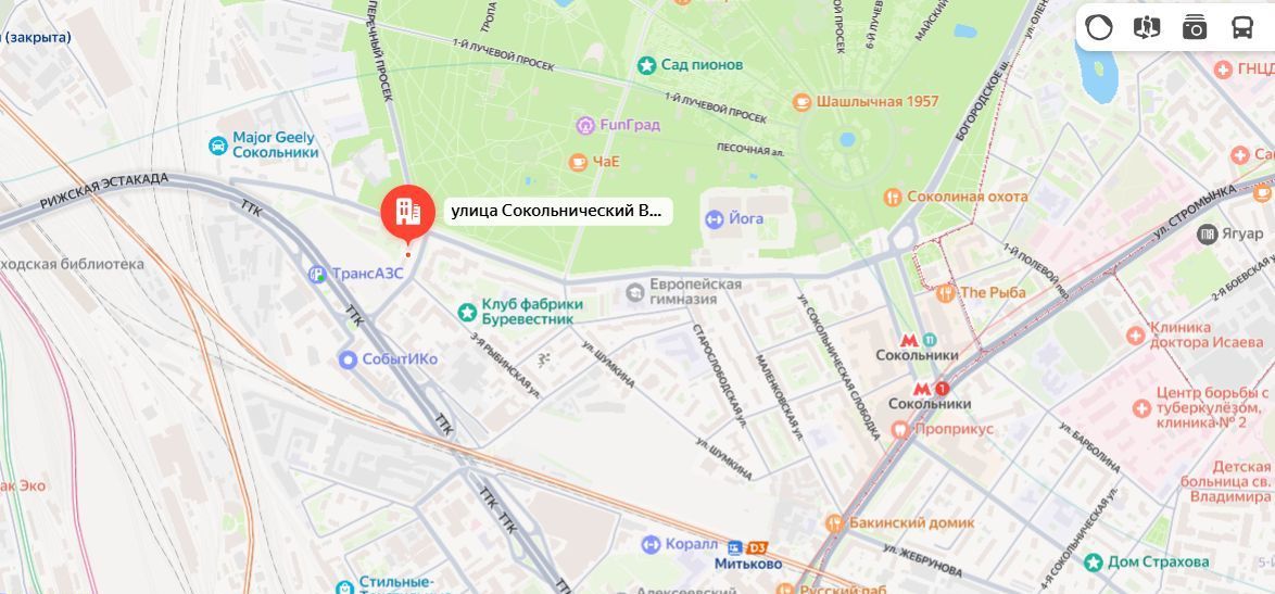 Снять 2-комнатную квартиру на улица Сокольнический Вал, 6К2, метро Сокольники, г. Москва