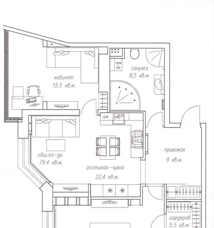 Сдается трехкомнатная квартира на улица Академика Виноградова, 1, метро Тропарёво, г. Москва
