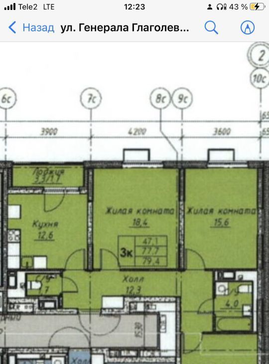 Сдам 3-к квартиру на улица Генерала Глаголева, 5К1, метро Хорошёвская, г. Москва