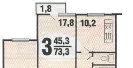 Сдается 3к квартира на улица Лобачевского, 100К3, метро Мичуринский проспект, г. Москва