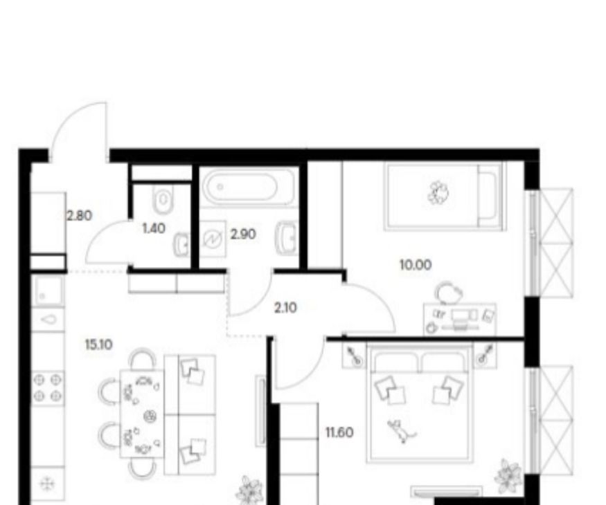 Аренда 2х-комнатной квартиры на улица Большое Понизовье, 8, метро Саларьево, г. Москва