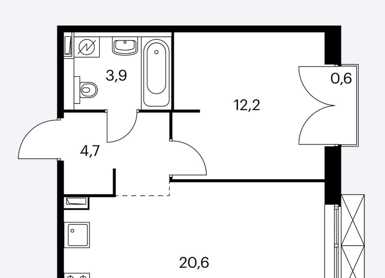 Сдается однокомнатная квартира на 1к2, метро Прокшино, г. Москва