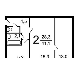 2-к кв. Москва Волоколамское ш., 92 (43.0 м²)