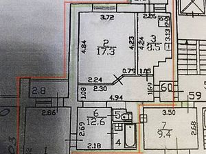 2-к кв. Санкт-Петербург ул. Рашетова, 6 (60.0 м²)