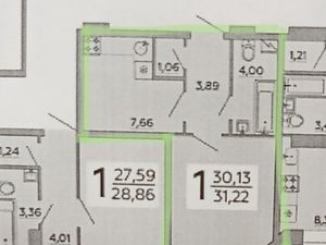 1-к кв. Воронежская область, Воронеж Ростовская ул., 73Дк1 (30.4 м²)