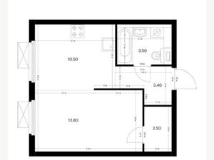 1-к кв. Москва Дорожная ул., 46к3 (34.0 м²)