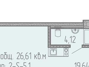 Студия Санкт-Петербург ул. Салова, 61 (26.0 м²)