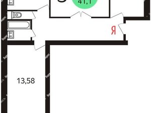 3-комнатная квартира: Москва, Вяземская улица, 1к2 (62.34 м²)