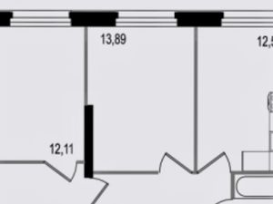 2-к кв. Москва 1-й Пехотный пер., 2 (59.6 м²)