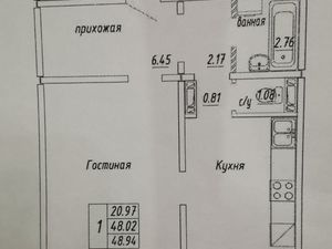 1-к кв. Новосибирская область, Новосибирск ул. Плющихинская, 9 (48.94 м²)