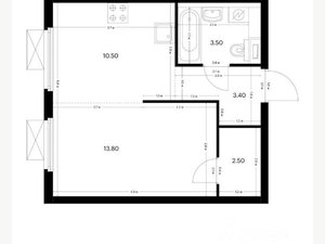 1-комнатная квартира: Москва, Дорожная улица, 46к3 (34 м²)