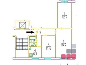 3-комнатная квартира: Москва, Окская улица, 22/2 (60 м²)