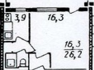 1-комнатная квартира: Санкт-Петербург, Счастливая улица, 15 (26.9 м²)