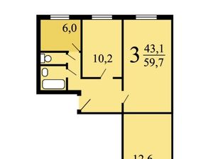 3-к кв. Москва Дмитровское ш., 155К2 (59.2 м²)