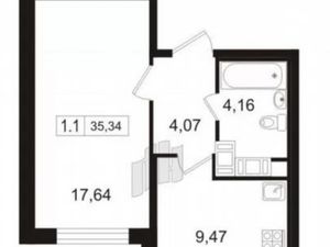 1-к кв. Санкт-Петербург Кондратьевский просп., 64к9 (36.6 м²)