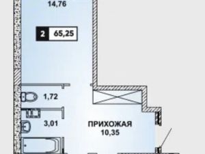 2-к кв. Краснодарский край, Краснодар ул. Конгрессная, 27 (68.7 м²)