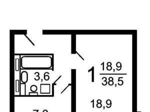 1-к кв. Москва 2-я Вольская ул., 3 (38.0 м²)