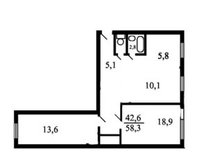 3-к кв. Москва ул. Паршина, 13 (60.0 м²)