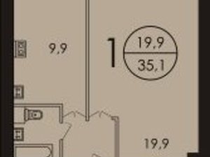 1-комнатная квартира: Москва, Полярная улица, 54к4 (35.1 м²)