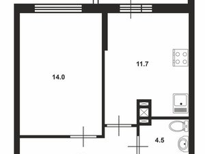 1-комнатная квартира: Санкт-Петербург, проспект Маршала Блюхера, 7к3 (36.7 м²)