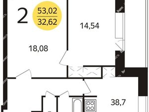 2-комнатная квартира: Москва, Солнечногорская улица, 14к1 (53.02 м²)