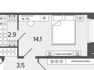 1-к кв. Санкт-Петербург 12-я Красноармейская ул., 26 (39.9 м²)
