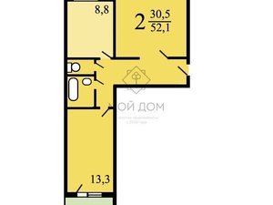 2-комнатная квартира: Москва, улица Академика Бакулева, 6 (52 м²)